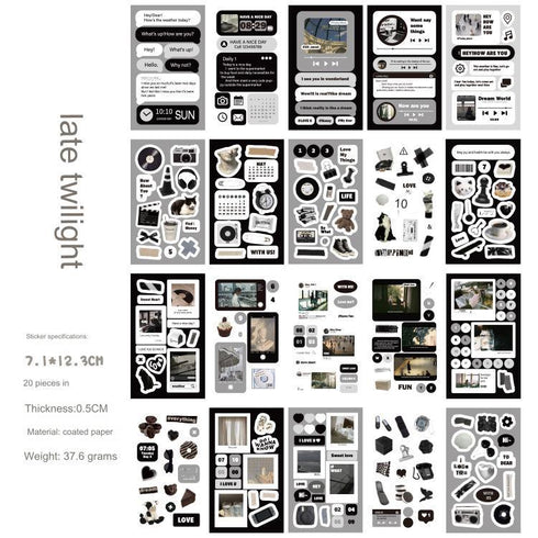 20 Sheets Pre-Cut Sticker Book Cute Cartoon Cake Stickers