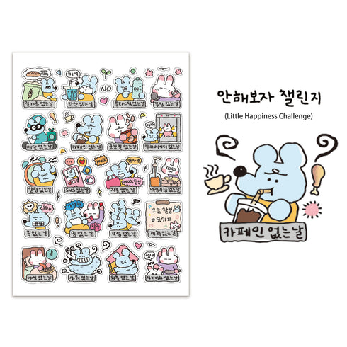 1 Sheet Cartoon Sticker Cute Style Doodle Mouse Collection Sticker
