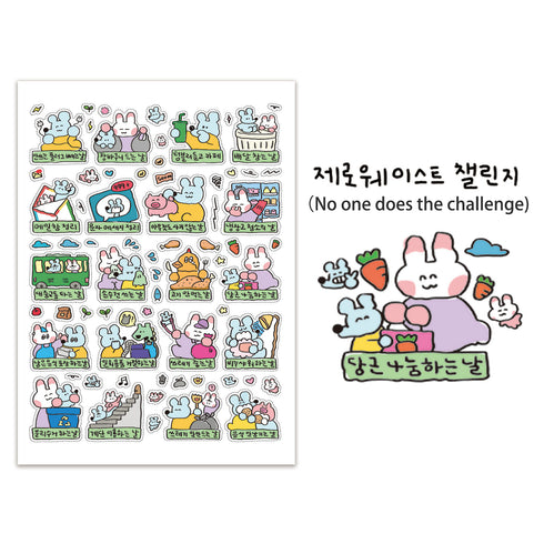 1 Sheet Cartoon Sticker Cute Style Doodle Mouse Collection Sticker