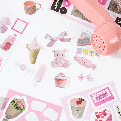 20 Sheets Pre-Cut Sticker Book Cute Cartoon Cake Stickers
