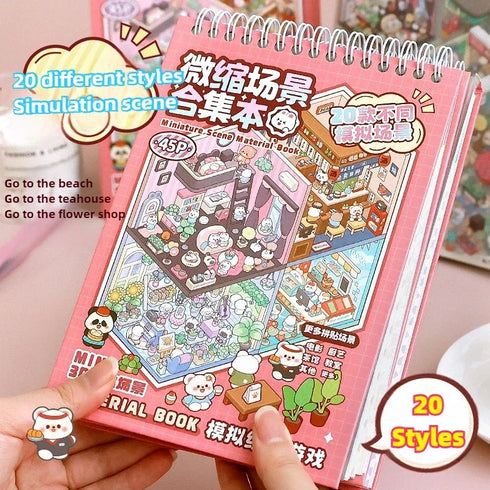 45 sheets-20 Styles Miniature Scene Collection 3D Stacking| 3D Scene Stickers