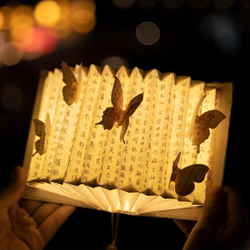 DIY Material Fan-Shaped Book Lamp Lantern Style