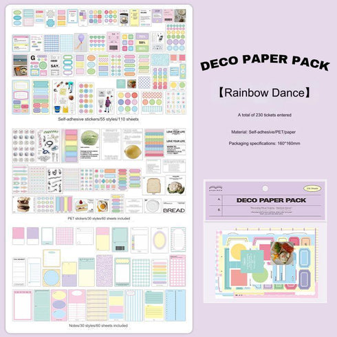 230 Sheets Insta Style Scrapbook Kit Recording Life Themed
