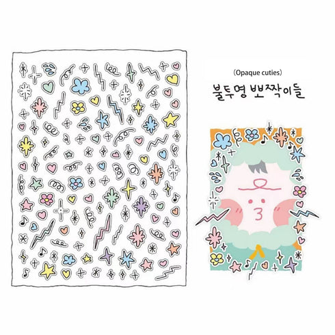 1 Sheet Cartoon Sticker Cute Style Doodle Mouse Collection Sticker