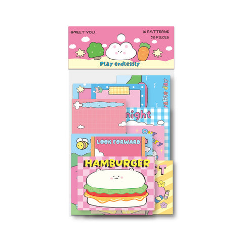 50 Pcs Cute Style Memo Pack Unlimited Fun Themed