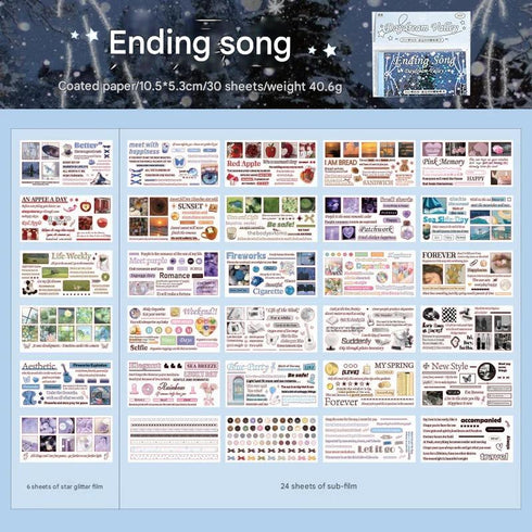 30 Sheets no duplicates portable Sticker Book | ins style