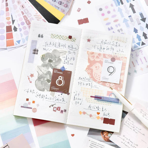 30 Sheets Die-cut Flip Sticker Book| Bacis Style