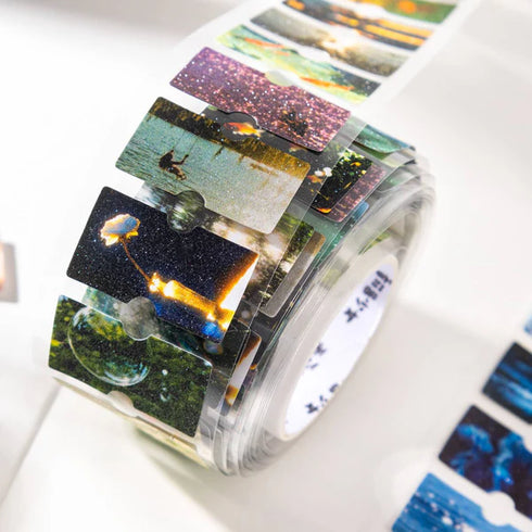1 Roll Glitter Label Sticker Roll Tape | Travel Weather Theme