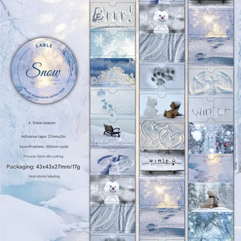 1 Roll Glitter Label Sticker Roll Tape | Travel Weather Theme