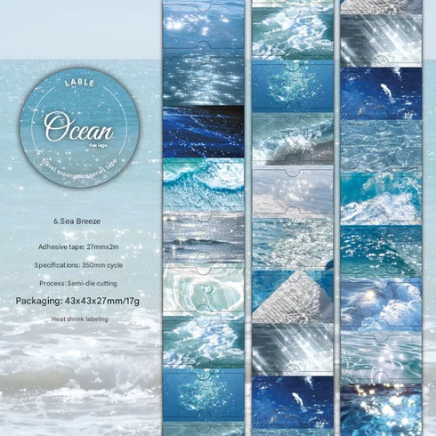 1 Roll Glitter Label Sticker Roll Tape | Travel Weather Theme