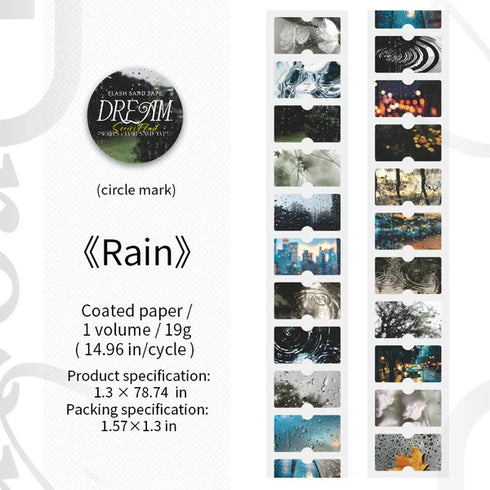 1 Roll Glitter Label Sticker Roll Tape | Travel Weather Theme