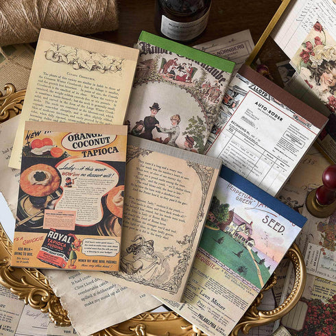 60 Sheets - Scrapbook Paper | Vintage Memory Themed