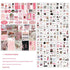 150 Pcs Scrapbook Kit 50 Sheets Sticker and 100Pcs Material Paper