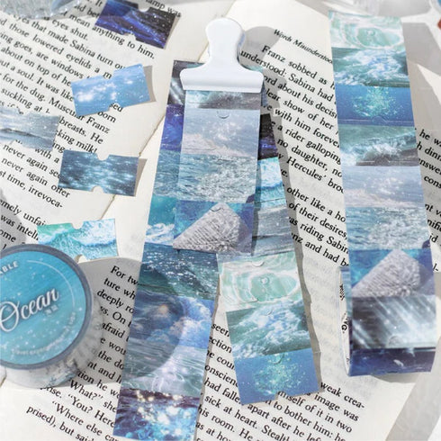 1 Roll Glitter Label Sticker Roll Tape | Travel Weather Theme