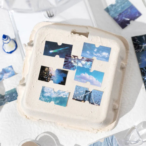 1 Roll Glitter Label Sticker Roll Tape | Travel Weather Theme