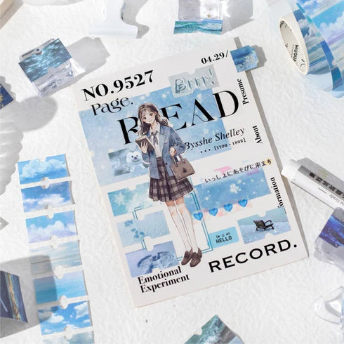 1 Roll Glitter Label Sticker Roll Tape | Travel Weather Theme