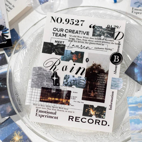 1 Roll Glitter Label Sticker Roll Tape | Travel Weather Theme