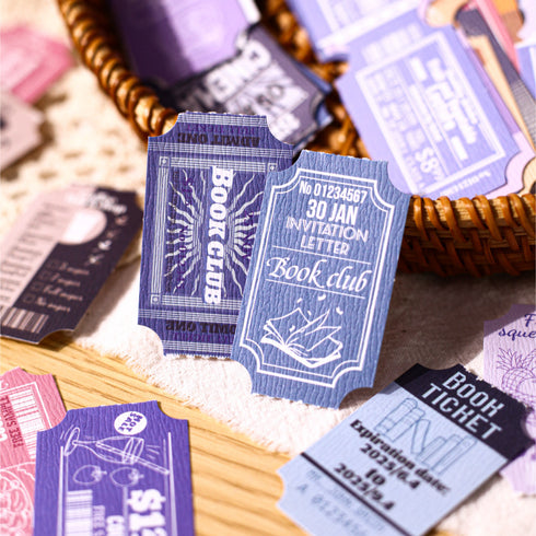 15 Sheets - Ticket Stickers Pack | Vintage Style