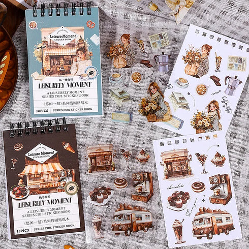 PET + Wash Material Coil Sticker Book| Vintage Style