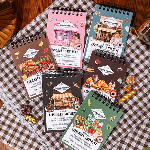 PET + Wash Material Coil Sticker Book| Vintage Style