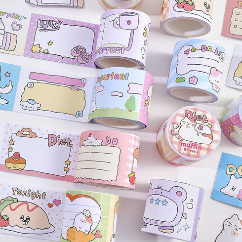 Cartoon Tearable Writable Tape | Canned Fatty Themed Cute Style