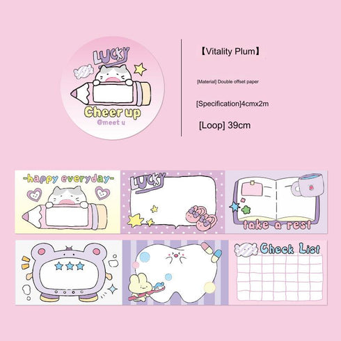 Cartoon Tearable Writable Tape | Canned Fatty Themed Cute Style