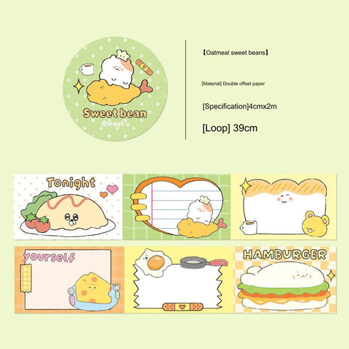 Cartoon Tearable Writable Tape | Canned Fatty Themed Cute Style