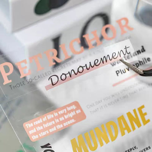 20 Sheets Quote PET Stickers Book| Bacis Style