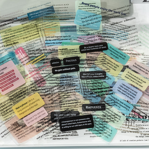 20 Sheets Quote PET Stickers Book| Bacis Style