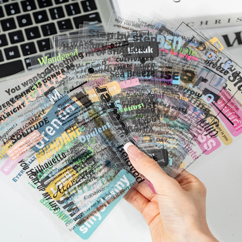 20 Sheets Quote PET Stickers Book| Bacis Style