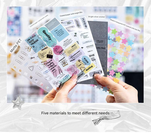 60 Sheets 5 Material Sticker Book | Basic & Cute & Ins Style