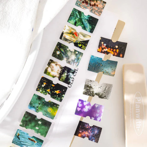 1 Roll Glitter Label Sticker Roll Tape | Travel Weather Theme