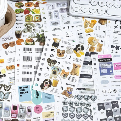 60 Sheets 5 Material Sticker Book | Basic & Cute & Ins Style