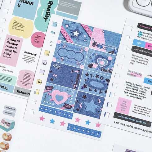 60 Sheets 5 Material Sticker Book | Basic & Cute & Ins Style