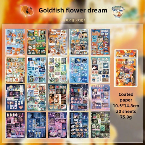 20 Sheets - Die cut Sticker Book | Japanese Retro Style