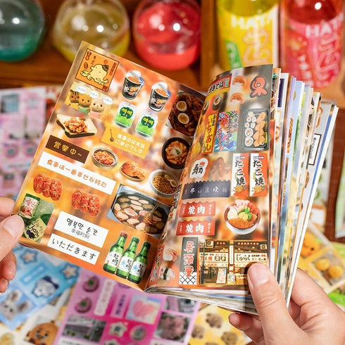 20 Sheets - Die cut Sticker Book | Japanese Retro Style