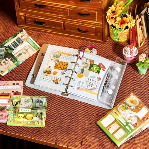 20 Sheets - Die cut Sticker Book | Japanese Retro Style