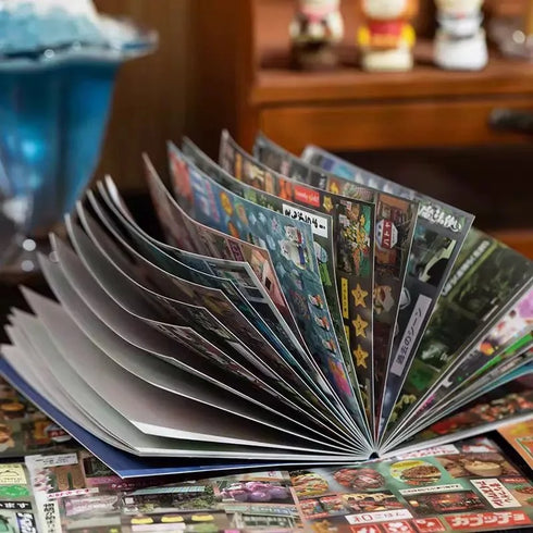30 Sheets no repeated - Cover Spread out at 180° Sticker book |Japanese Retro Style