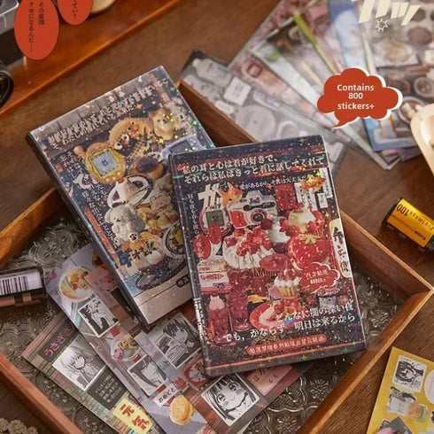 45 Sheets no duplicates - 3 kinds of Coating Sticker Book|Japanese Retro Style