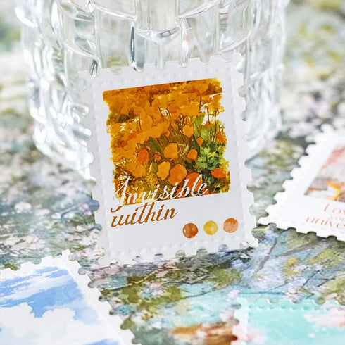 30PCS - Vintage Stamp Stickers | Oil Painting-Tone