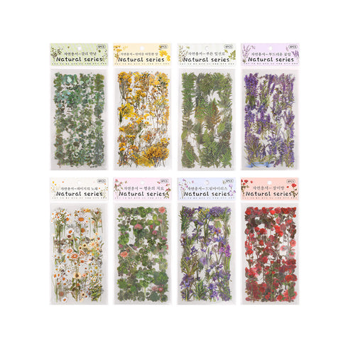 6 Sheets - PVC Scrapbooking Stickers Pack | Nature Flower Themed Style