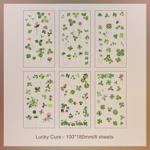 6 Sheets - PVC Scrapbooking Stickers Pack | Nature Flower Themed Style