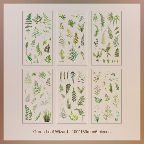 6 Sheets - PVC Scrapbooking Stickers Pack | Nature Flower Themed Style