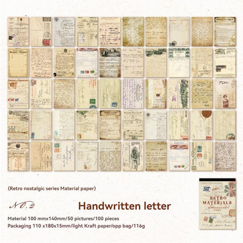 100 Sheets - Characters & Botanical Scrapbook Paper | Nostalgic Retro Style