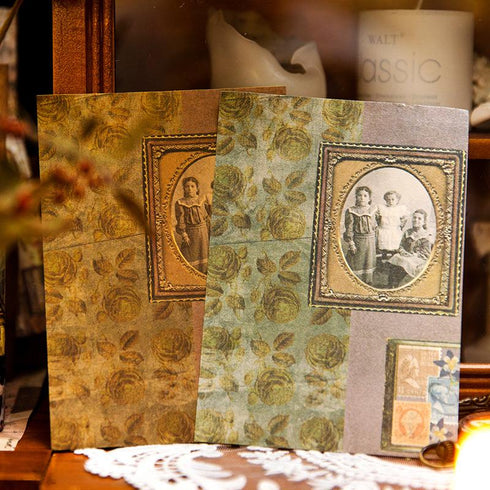 100 Sheets - Characters & Botanical Scrapbook Paper | Nostalgic Retro Style