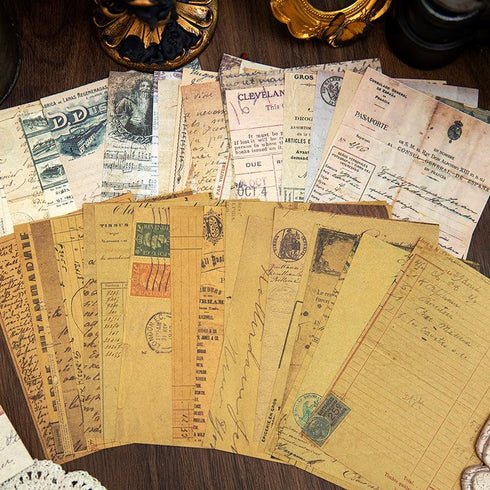 100 Sheets - Characters & Botanical Scrapbook Paper | Nostalgic Retro Style