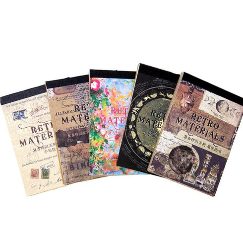 100 Sheets - Characters & Botanical Scrapbook Paper | Nostalgic Retro Style