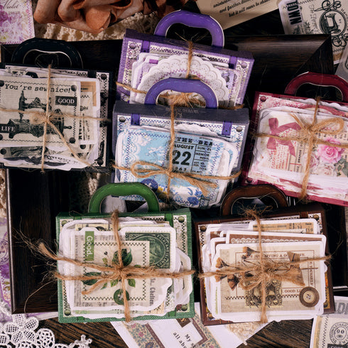 30 Pcs - Retro Sewing Scrapbook Stickers Box | Handmade Theme