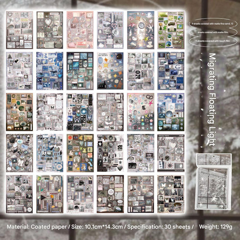 30 Sheets- Die-cut Sticker Book |Vintage Style