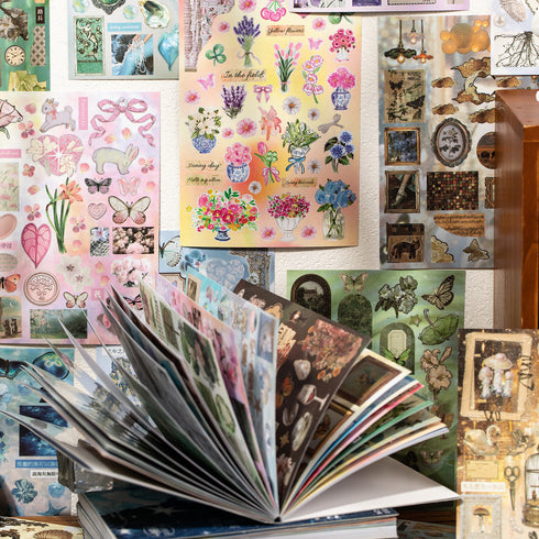 30 Sheets- Die-cut Sticker Book |Vintage Style